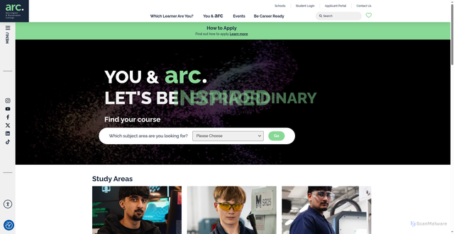 Security scan screenshot of https://arc.eastlancslearning.ac.uk/