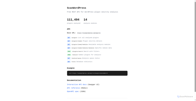 Security scan screenshot of https://scanwordpress.com/