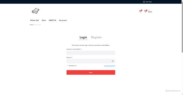 Security scan screenshot of https://cleftmere.shop/my-account/