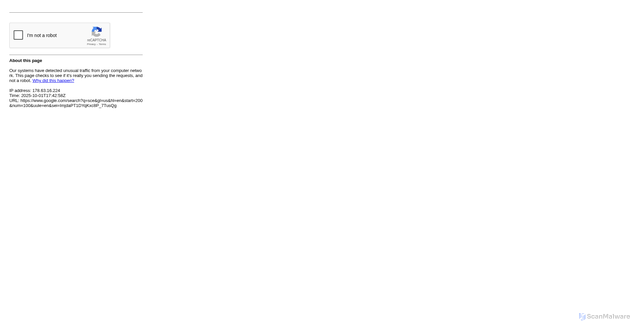 Security scan screenshot of https://www.google.com/search?q=sce&gl=us&hl=en&start=200&num=100&uule=en