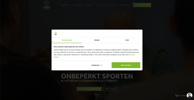 Security scan screenshot of https://sportschooldenhaag.nu