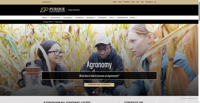 Security scan screenshot of https://agry.purdue.edu