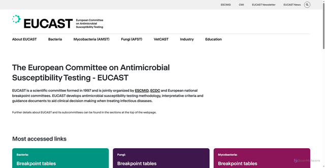 Security scan screenshot of https://eucast.org
