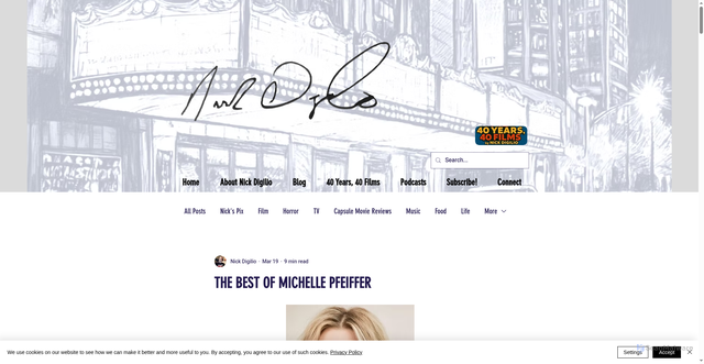 Security scan screenshot of https://www.nickdigilio.com/post/the-best-of-michelle-pfeiffer