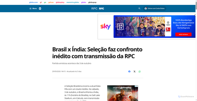 Security scan screenshot of https://redeglobo.globo.com/rpc/noticia/brasil-x-india-selecao-faz-confronto-inedito-com-transmissao-da-rpc.ghtml