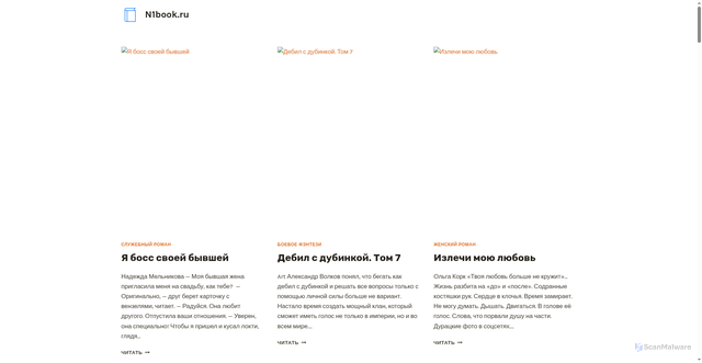 Security scan screenshot of https://n1book.ru