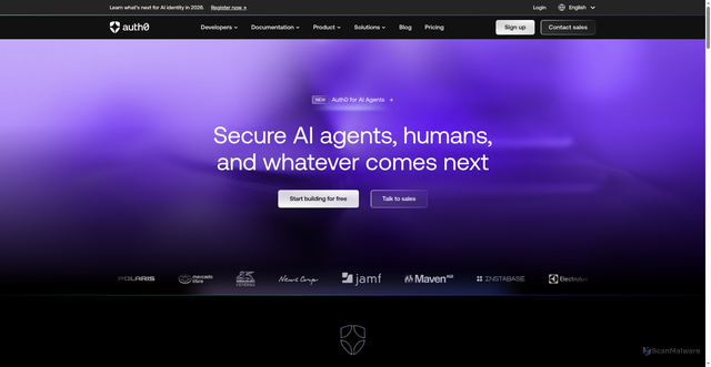 Security scan screenshot of https://purestorage.auth0.com