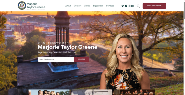 Security scan screenshot of https://greene.house.gov/