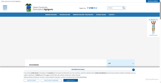 Security scan screenshot of https://www.provincia.agrigento.it/home