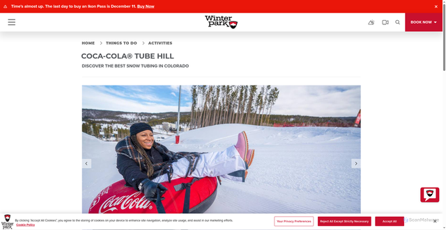 Security scan screenshot of https://www.winterparkresort.com/things-to-do/activities/coca-cola-tubing