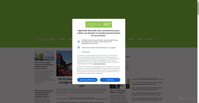 Security scan screenshot of https://algerie360.com