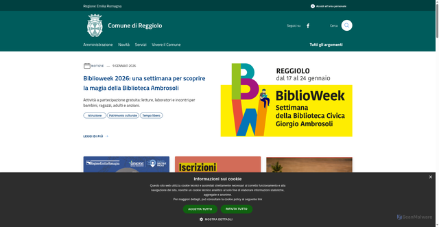 Security scan screenshot of https://www.comune.reggiolo.re.it/it