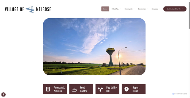Security scan screenshot of https://melrosewi.gov/
