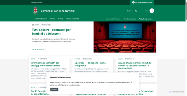Security scan screenshot of https://www.comune.sanzenonaviglio.bs.it/