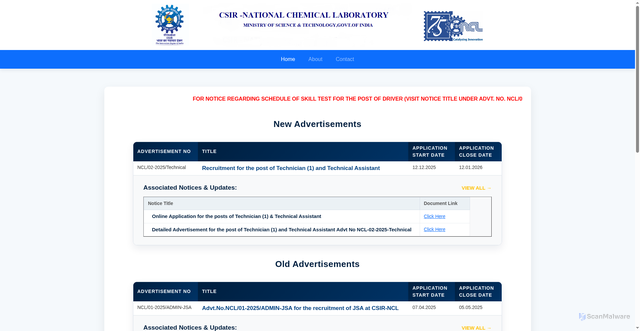 Security scan screenshot of https://recruit.ncl.res.in/