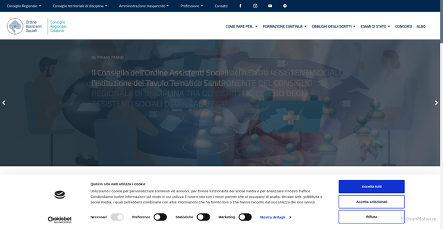 Security scan screenshot of https://www.ordascalabria.it/