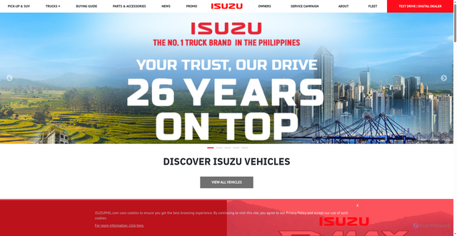 Security scan screenshot of https://www.isuzuphil.com