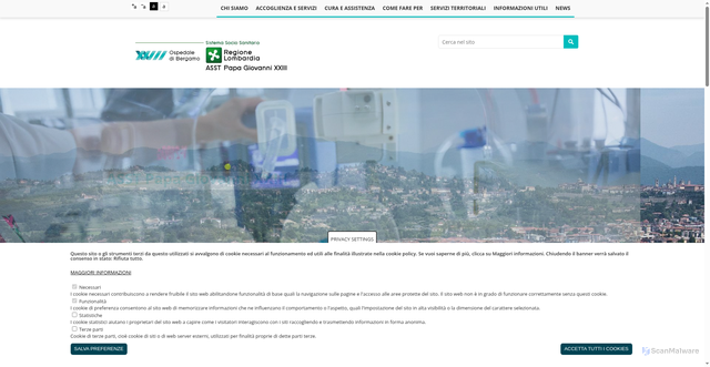 Security scan screenshot of https://www.asst-pg23.it/