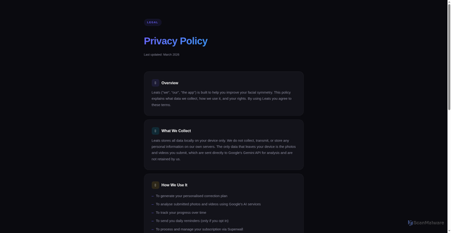 Security scan screenshot of https://leatsprivacypolicy-rvwa11p5co.edgeone.app/