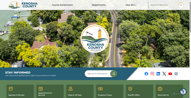 Security scan screenshot of https://www.kenoshacountywi.gov/