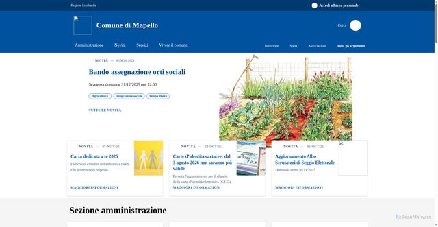 Security scan screenshot of https://www.comune.mapello.bg.it/home/index.html