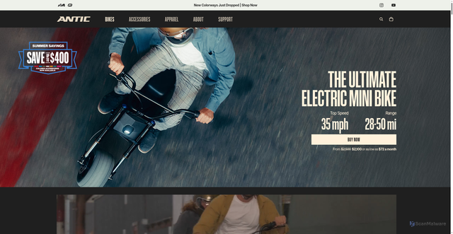 Security scan screenshot of https://anticbikes.com