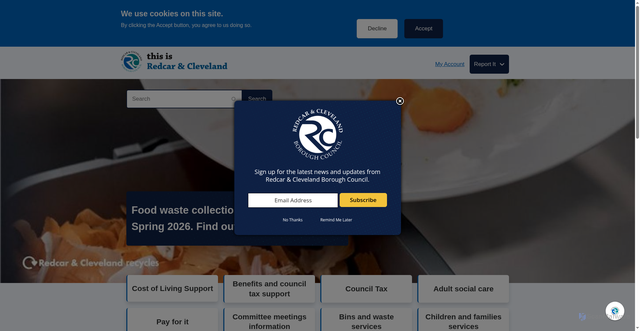 Security scan screenshot of https://www.redcar-cleveland.gov.uk:443/