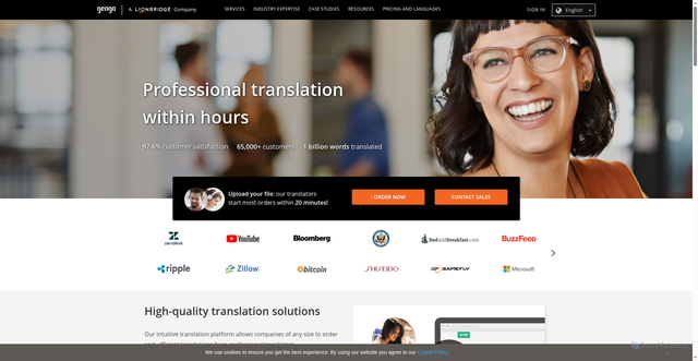 Security scan screenshot of https://mygengo.com/