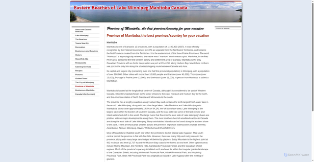 Security scan screenshot of https://www.eastern-beaches.mb.ca/manitoba.html