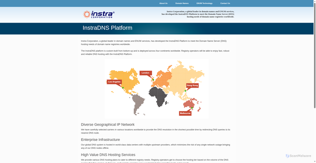 Security scan screenshot of https://instradns.com