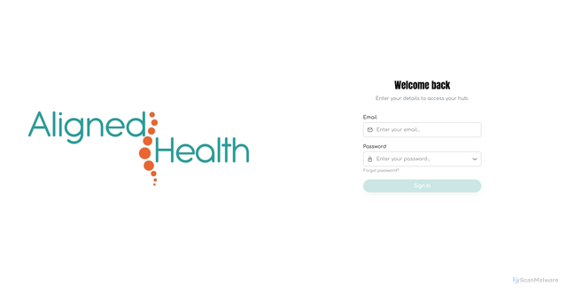 Security scan screenshot of http://alignedhealthclinic.globalrehabonline.com/