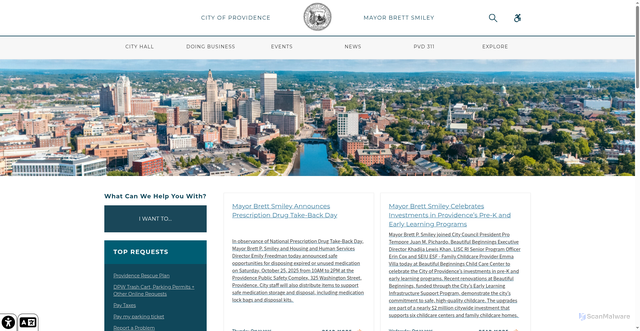 Security scan screenshot of https://www.providenceri.gov/