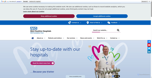 Security scan screenshot of https://www.mcht.nhs.uk/