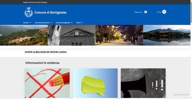 Security scan screenshot of https://www.comunebortigiadas.it