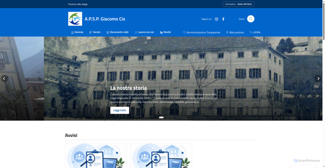 Security scan screenshot of https://www.apspgiacomocis.it
