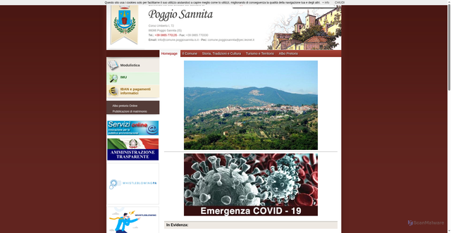 Security scan screenshot of https://comune.poggiosannita.is.it/