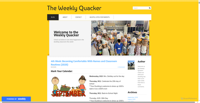 Security scan screenshot of https://theweeklyquacker.weebly.com