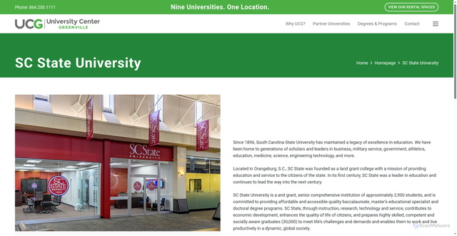 Security scan screenshot of https://greenville.org/partner_universities/sc-state-university/