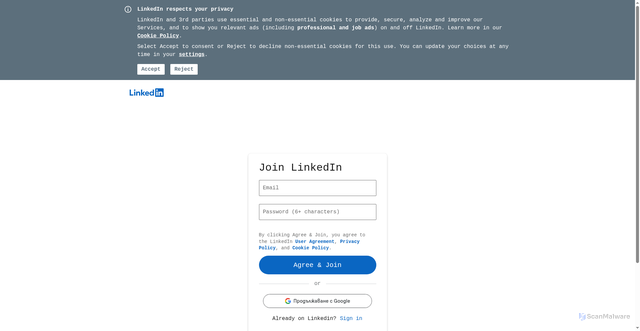 Security scan screenshot of https://ru.linkedin.com/in/roman-kopylov-634a4533