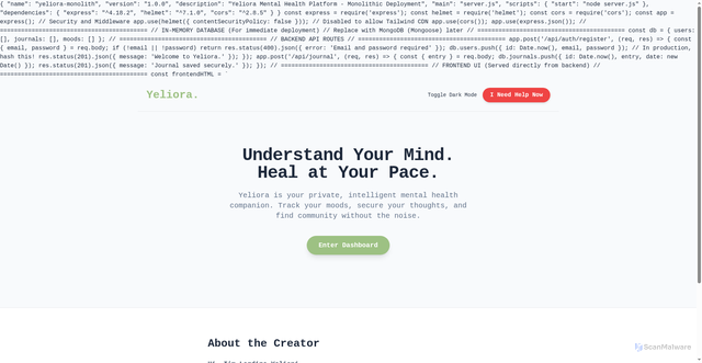 Security scan screenshot of https://yelioraapp-ogpy0qbwu5.edgeone.app/