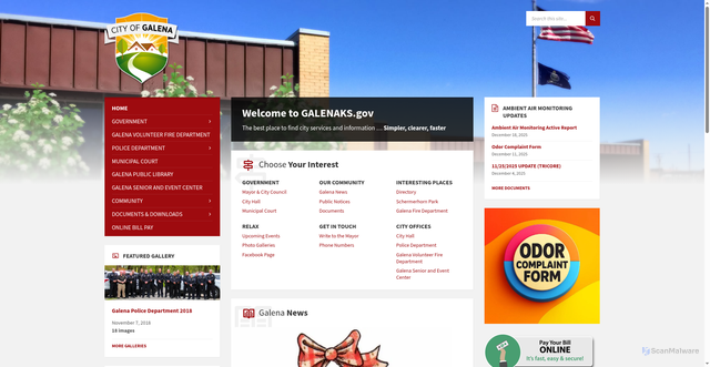 Security scan screenshot of https://galenaks.gov/