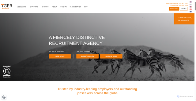 Security scan screenshot of https://tiger-recruitment.com