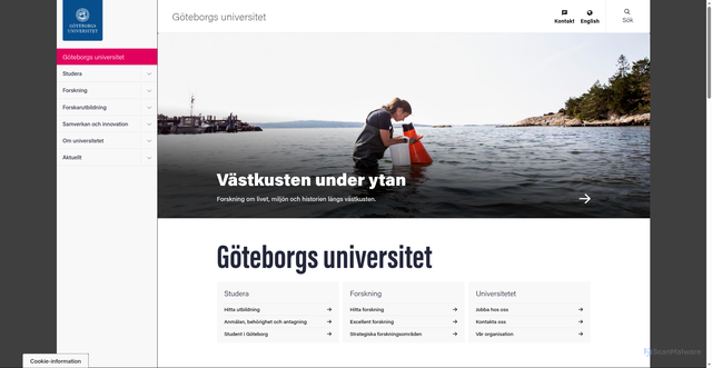 Security scan screenshot of https://www.gu.se