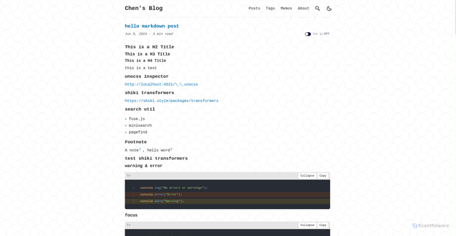 Security scan screenshot of dev-starter.pages.dev