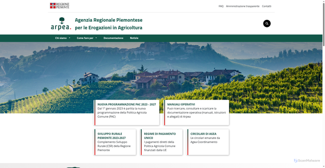 Security scan screenshot of https://www.arpea.piemonte.it/