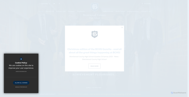 Security scan screenshot of https://brentwood-county-high.osborne.coop/
