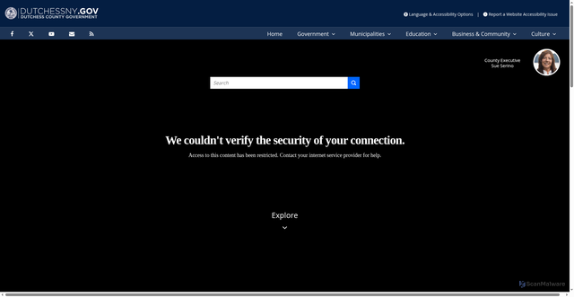 Security scan screenshot of https://dutchessny.gov/