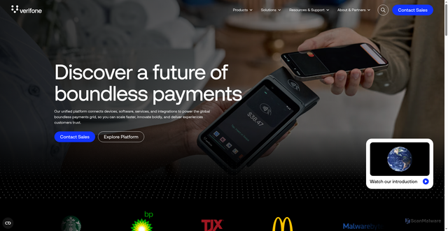 Security scan screenshot of https://www.verifone.com