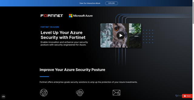 Security scan screenshot of https://fortinetsecuresazure.com