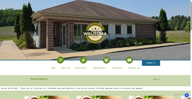 Security scan screenshot of https://townofwautomawi.gov/
